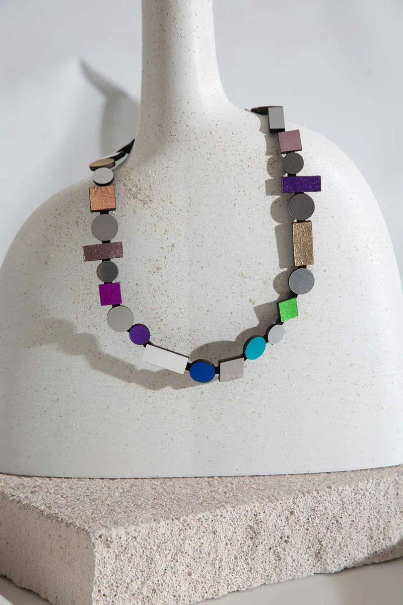 ISKIN SISTERS Bauhaus Necklace Round - BH09SLRB-JN - RAINBOW