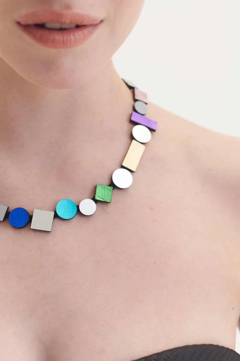 ISKIN SISTERS Bauhaus Necklace Round - BH09SLRB-JN - RAINBOW