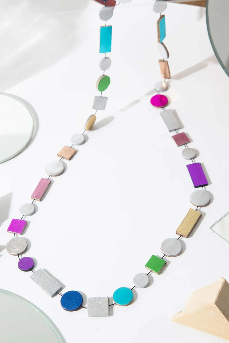 ISKIN SISTERS Bauhaus Long Necklace - BH30SLRB-JN - RAINBOW