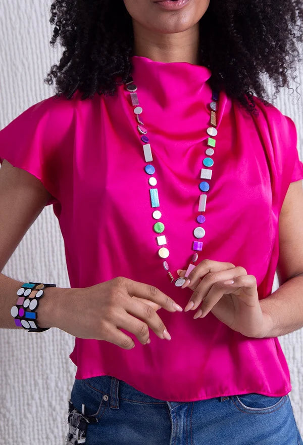 ISKIN SISTERS Bauhaus Long Necklace - BH30SLRB-JN - RAINBOW