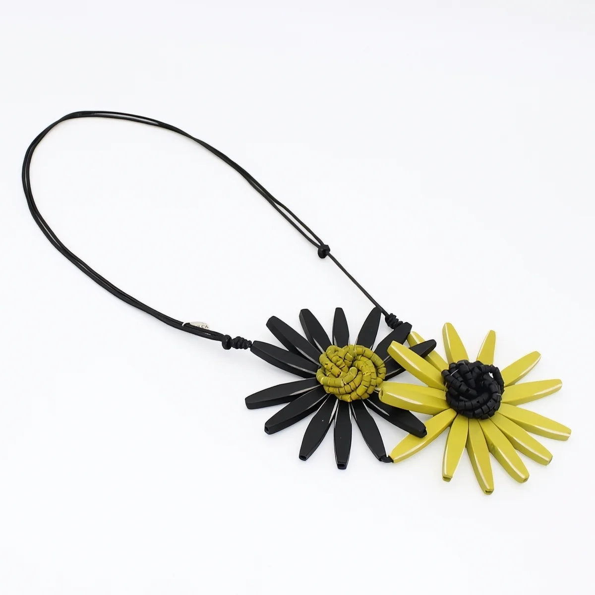 SYLCA Chartreuse Amaya Double Flower Statement Necklace - BP21N16 - CHARTREUSE