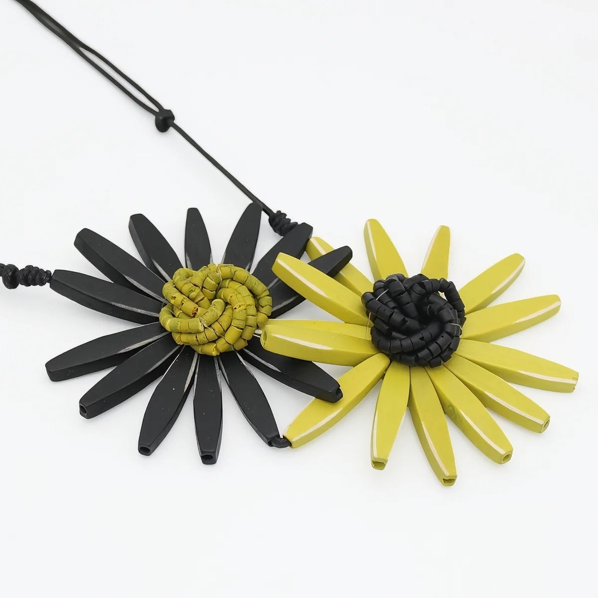 SYLCA Chartreuse Amaya Double Flower Statement Necklace - BP21N16 - CHARTREUSE