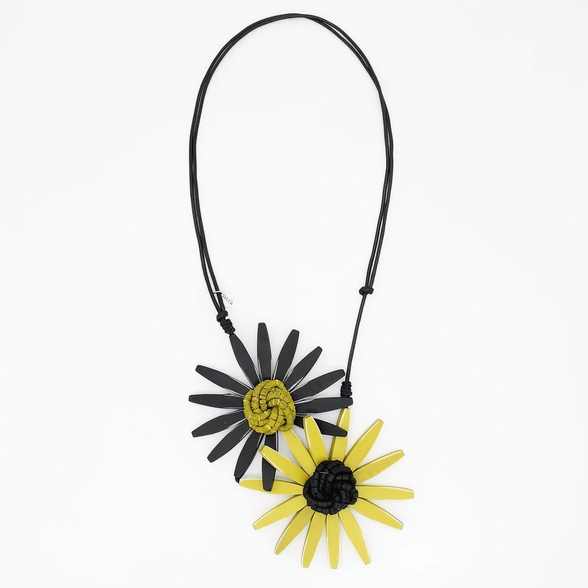 SYLCA Chartreuse Amaya Double Flower Statement Necklace - BP21N16 - CHARTREUSE