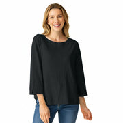 Habitat Cotton Pebble Coverstitch Boatneck - 27522 - BLACK