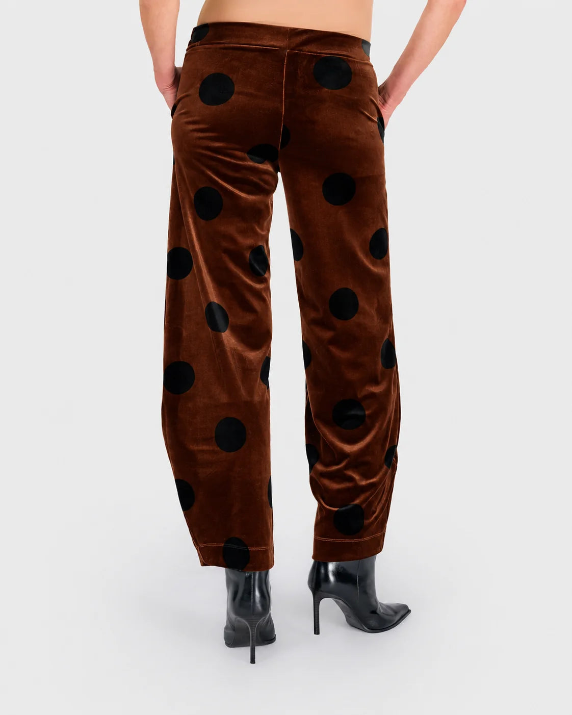 ALEMBIKA Everyday Velvet Flow Pants - AP716A - AMBER/BLACK DOTS