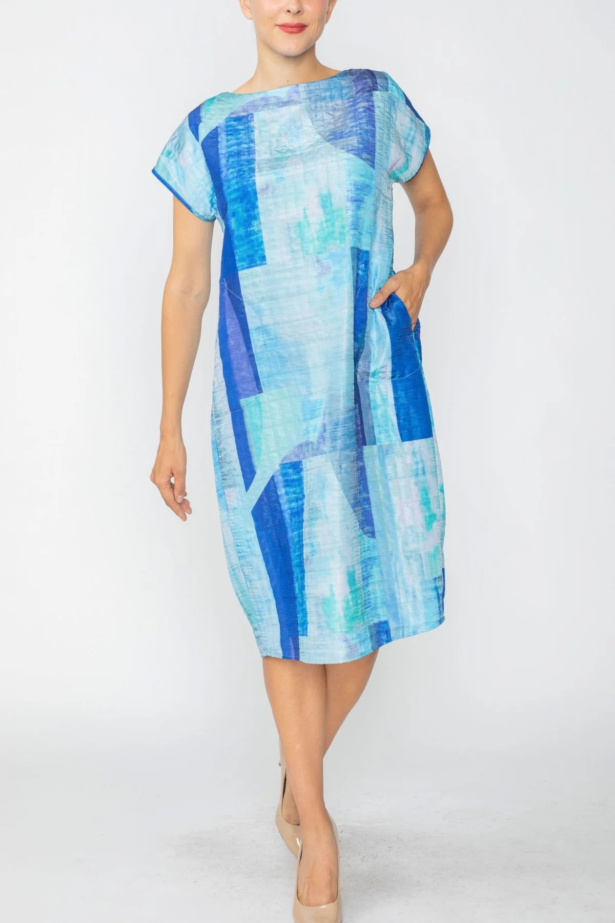 IC COLLECTION Dress - C1046D - Blue