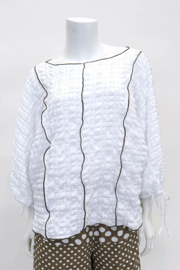 IC COLLECTION Top - C1123T - White and Brown