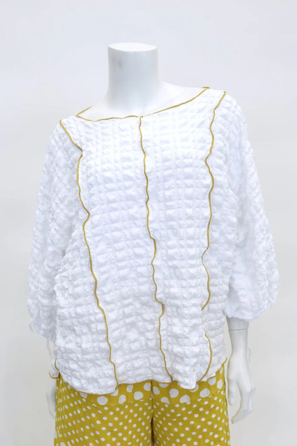 IC COLLECTION Top - C1123T - White and Mustard