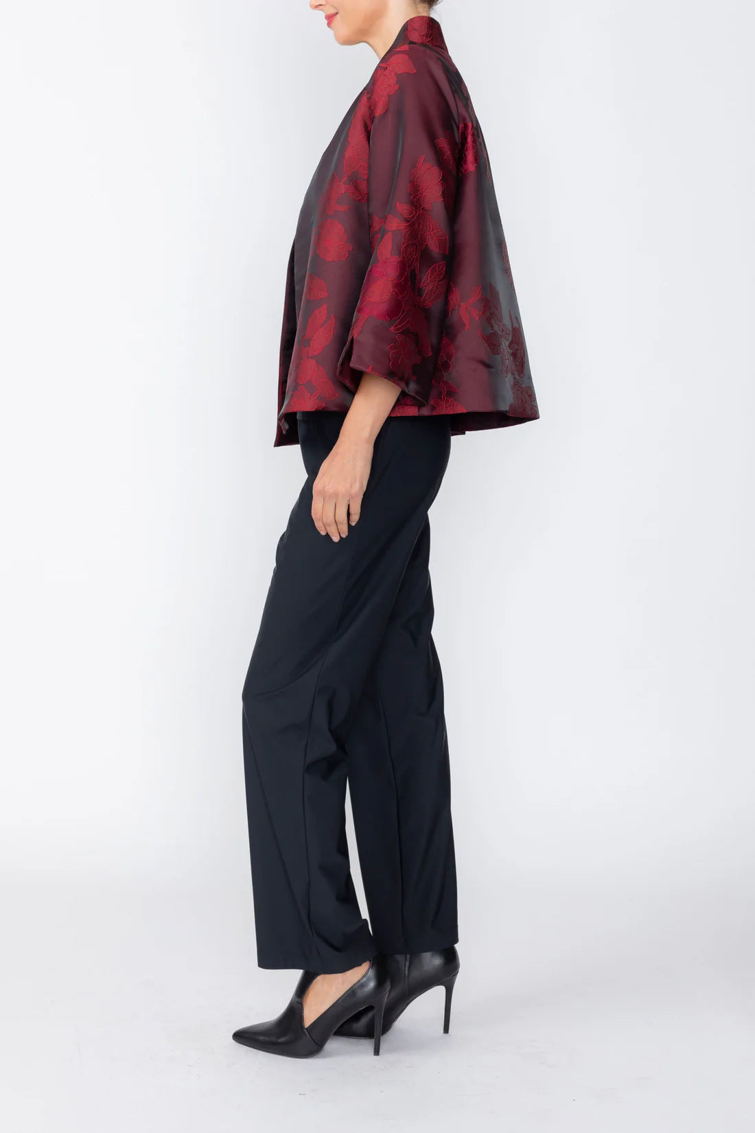 IC COLLECTION Jacket - C1141J - BURGUNDY