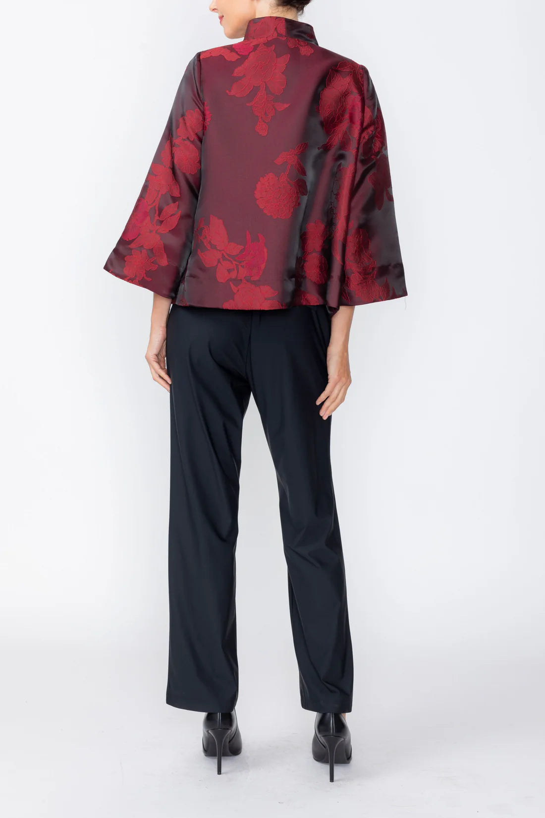 IC COLLECTION Jacket - C1141J - BURGUNDY