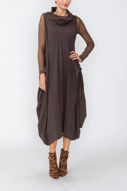 IC COLLECTION Dress - C1144D - BROWN
