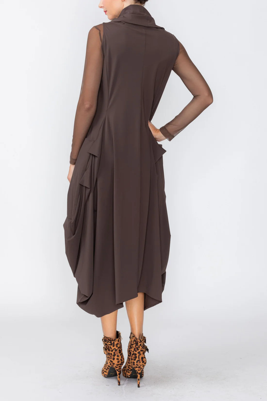 IC COLLECTION Dress - C1144D - BROWN