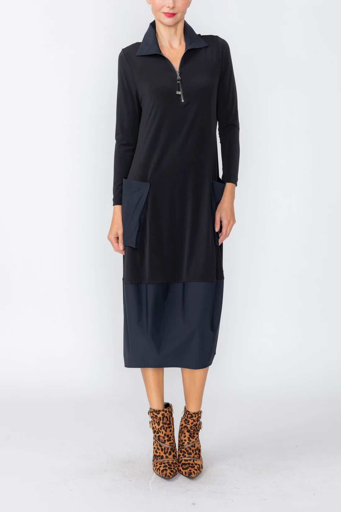 IC COLLECTION Dress - C1163D - BLACK