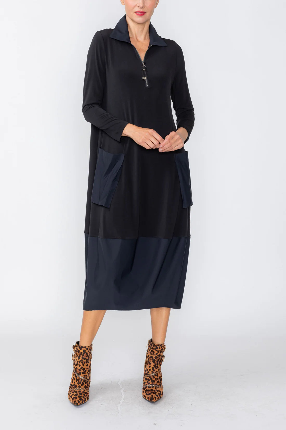 IC COLLECTION Dress - C1163D - BLACK