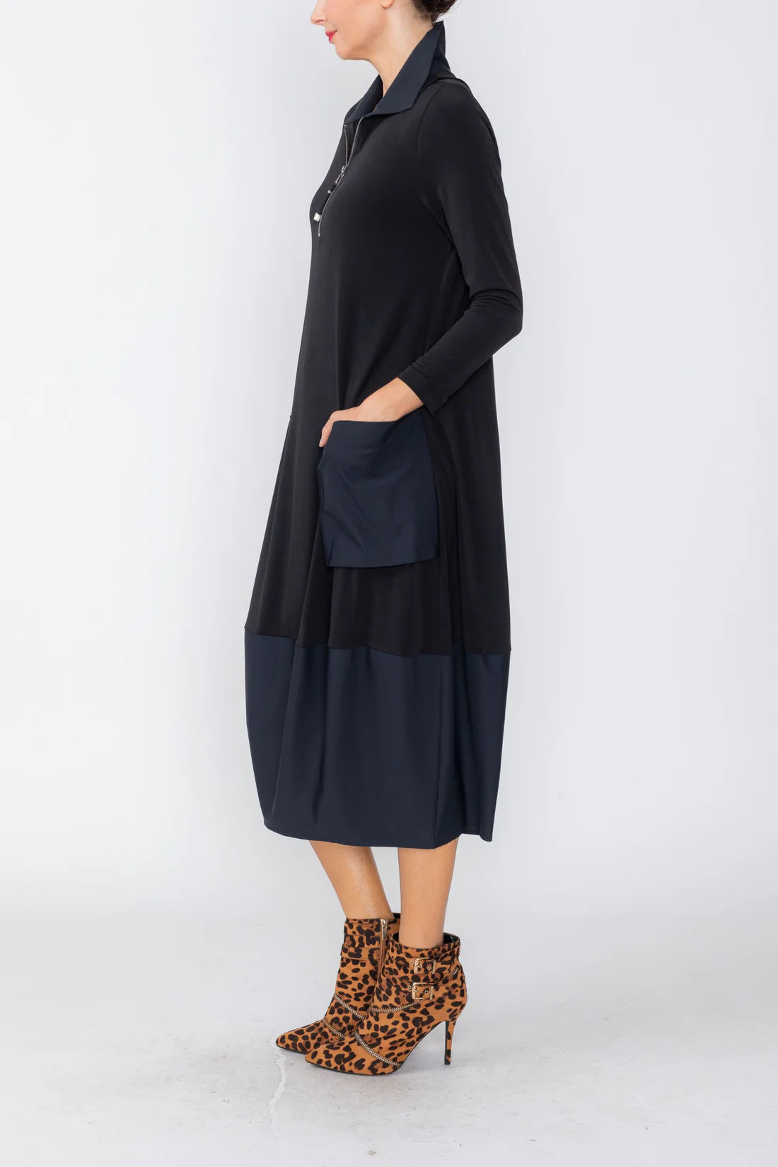 IC COLLECTION Dress - C1163D - BLACK