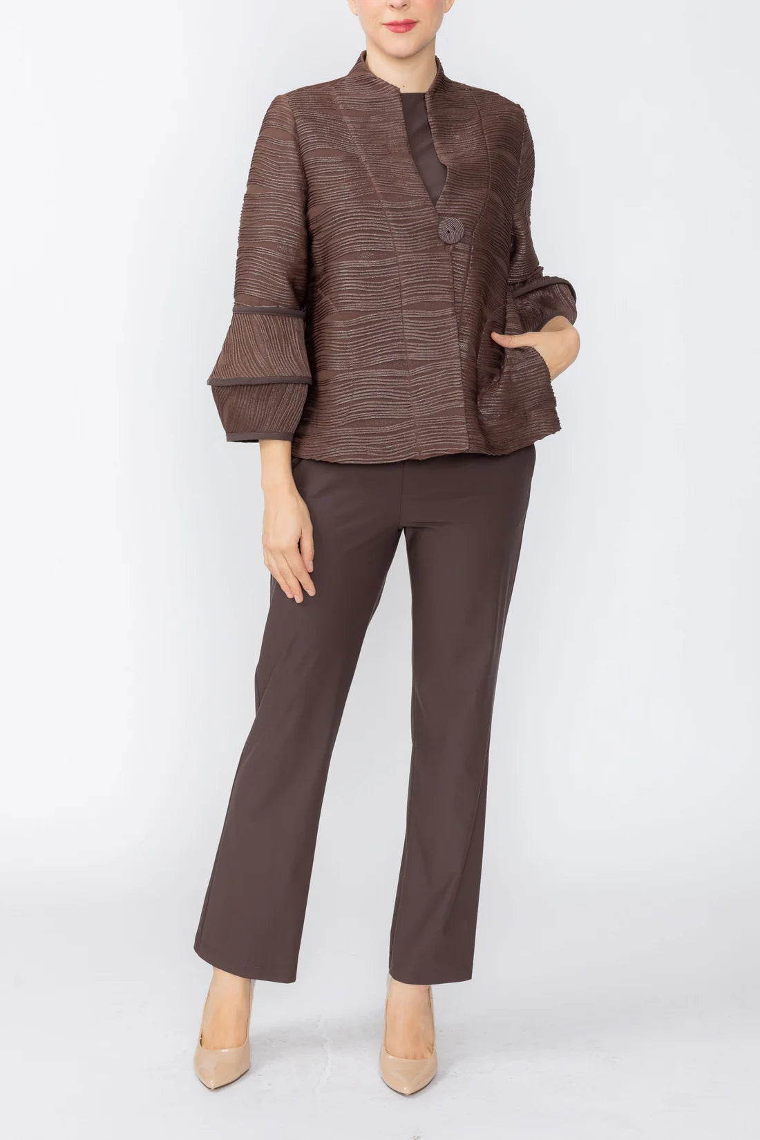 IC COLLECTION Jacket - C1164J - BROWN
