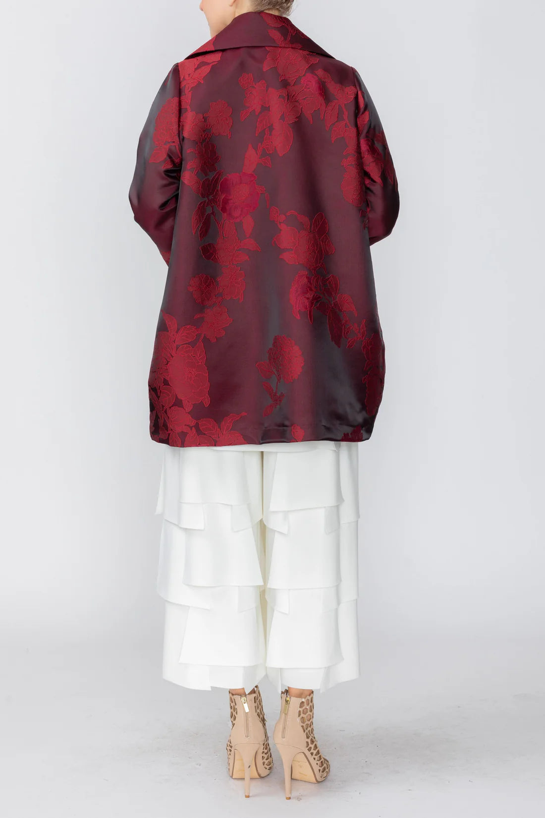 IC COLLECTION Jacket - C1169J - BURGUNDY