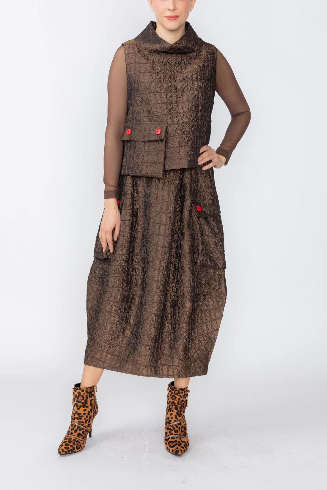 IC COLLECTION Top - C1219T - BROWN