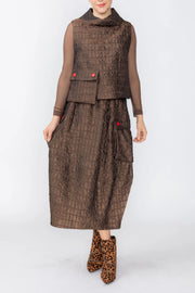 IC COLLECTION Sleeveless Top - C1219T - BROWN