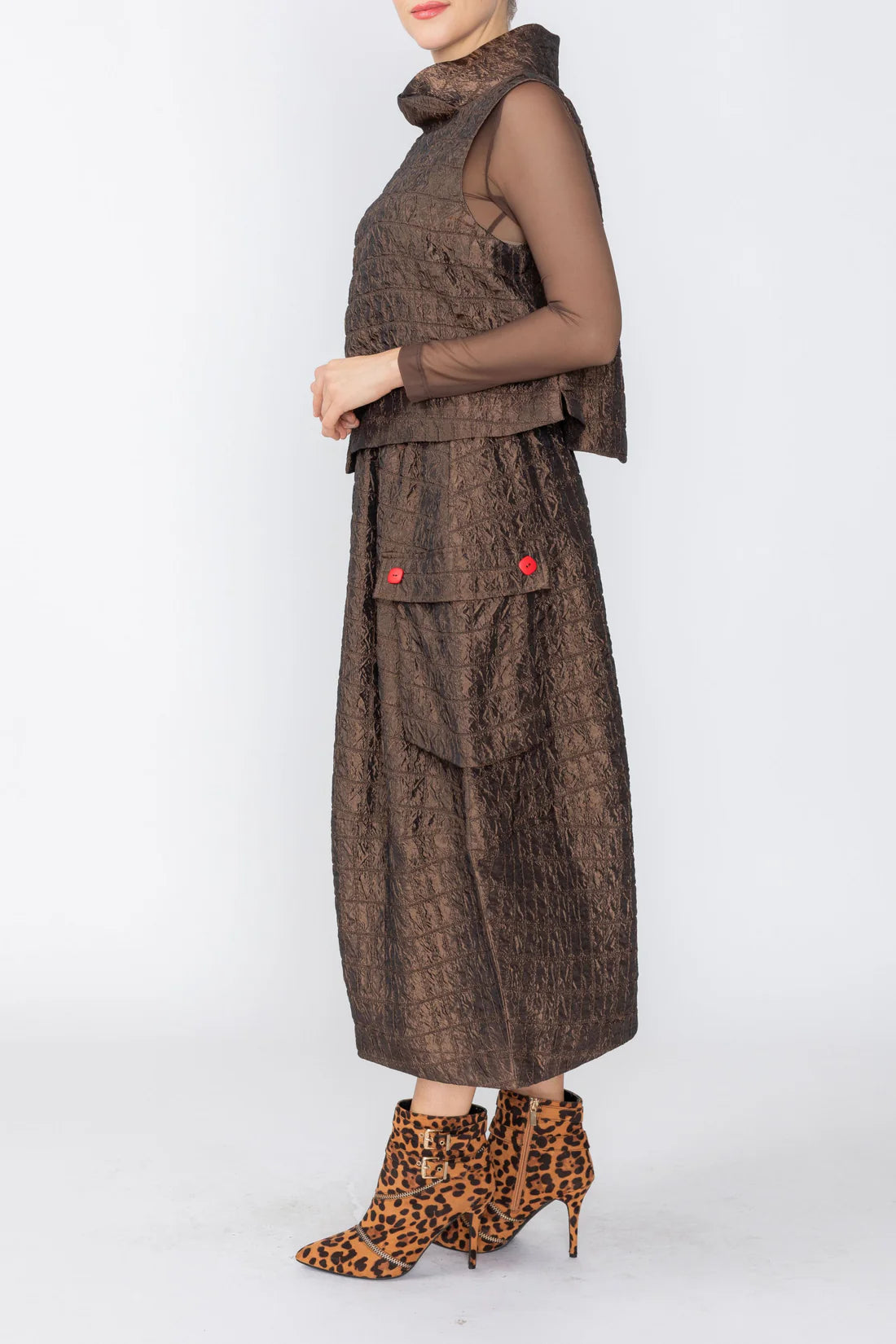IC COLLECTION Sleeveless Top - C1219T - BROWN