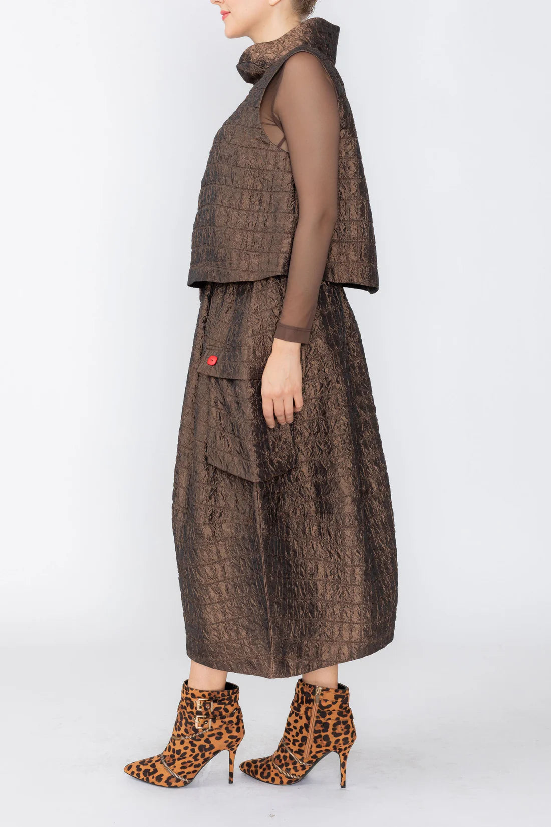 IC COLLECTION Skirt - 1236S - BROWN