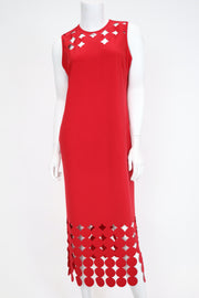 IC COLLECTION Sleeveless Cutout Dress - C1240D - RED
