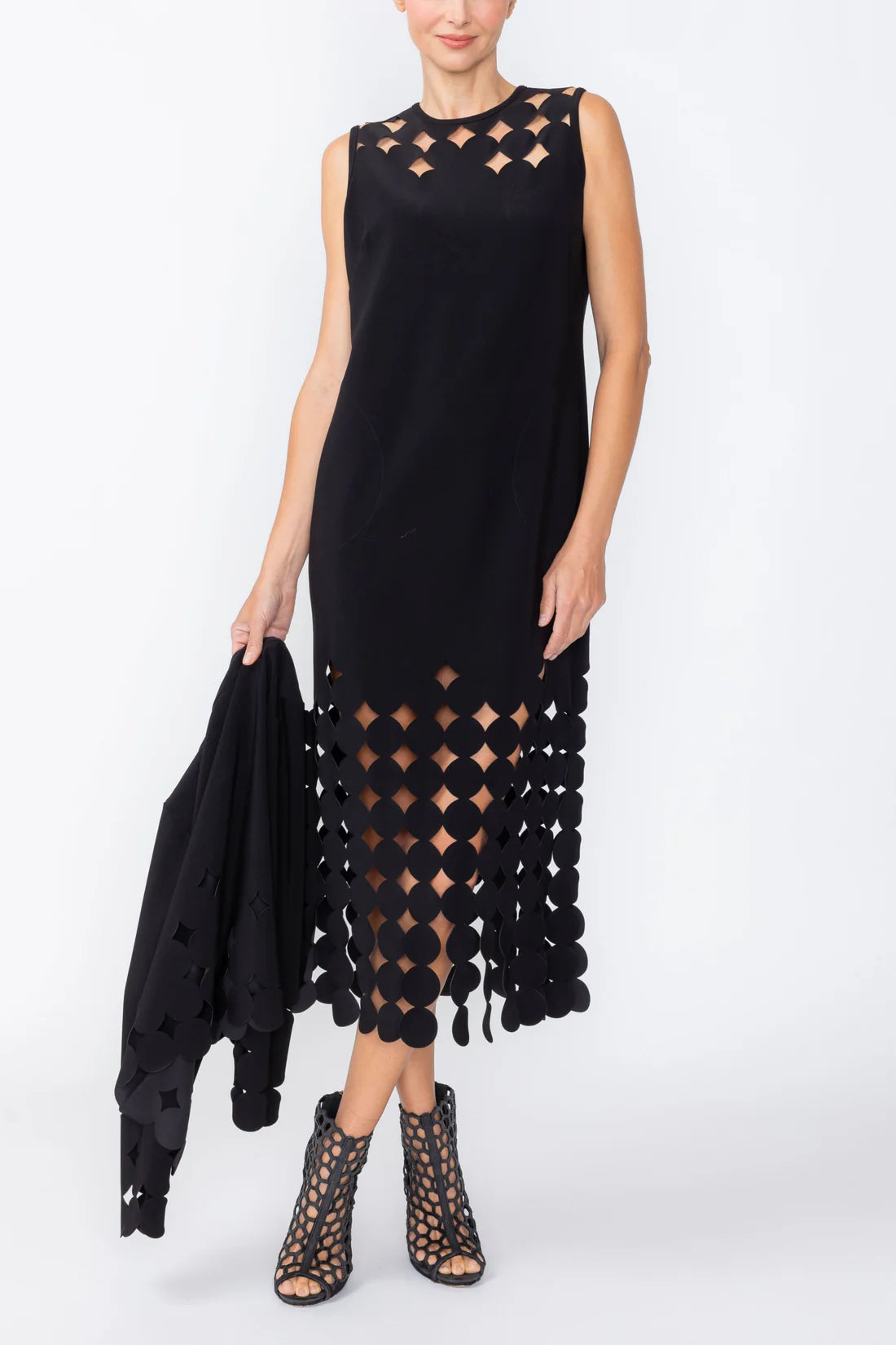 IC COLLECTION Sleeveless Dress - C1240D - BLACK