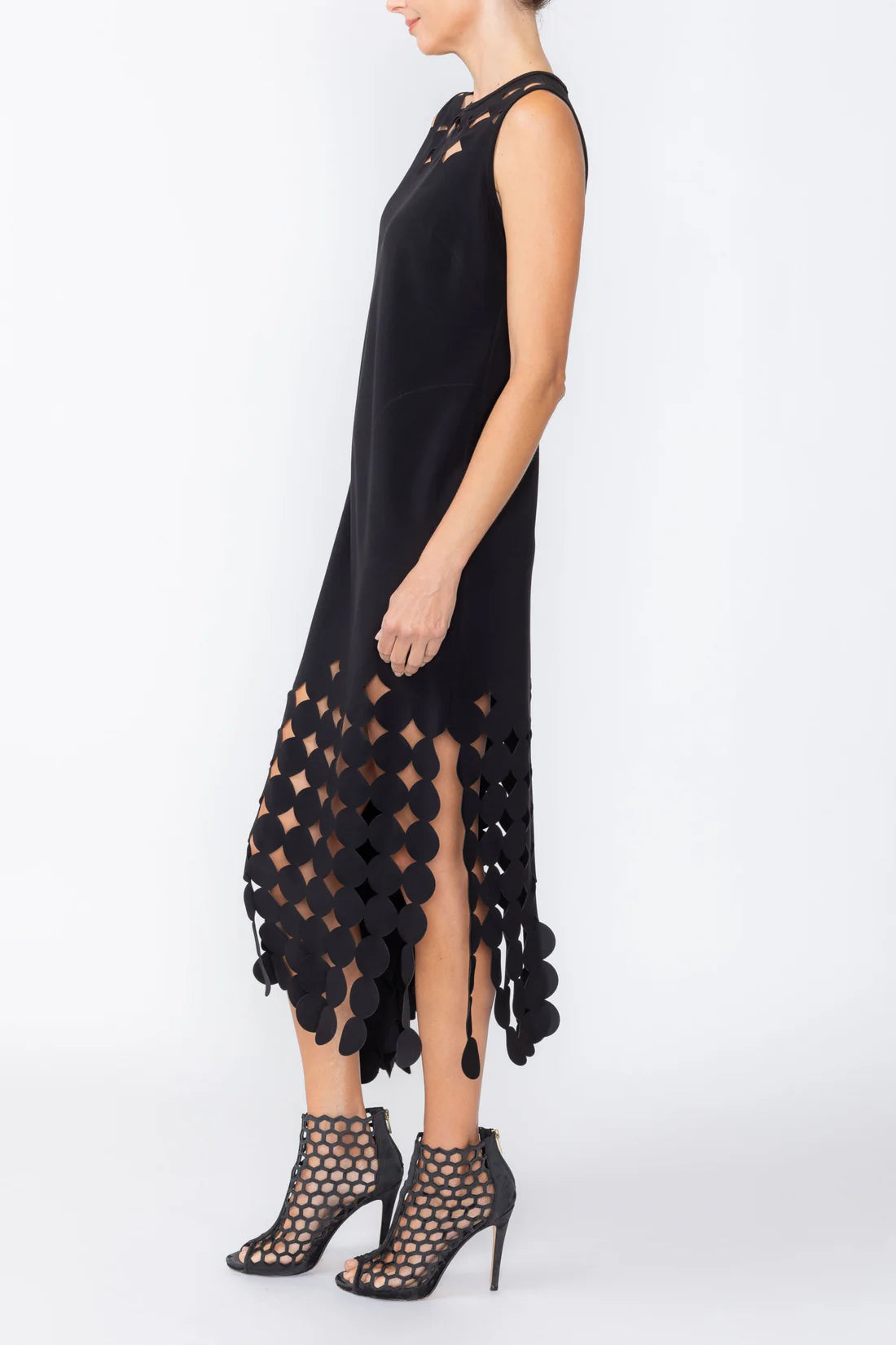 IC COLLECTION Sleeveless Dress - C1240D - BLACK