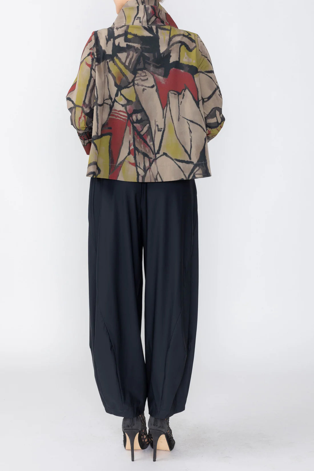 IC COLLECTION Asymmetrical One Button Jacket - C1247J - MULTI