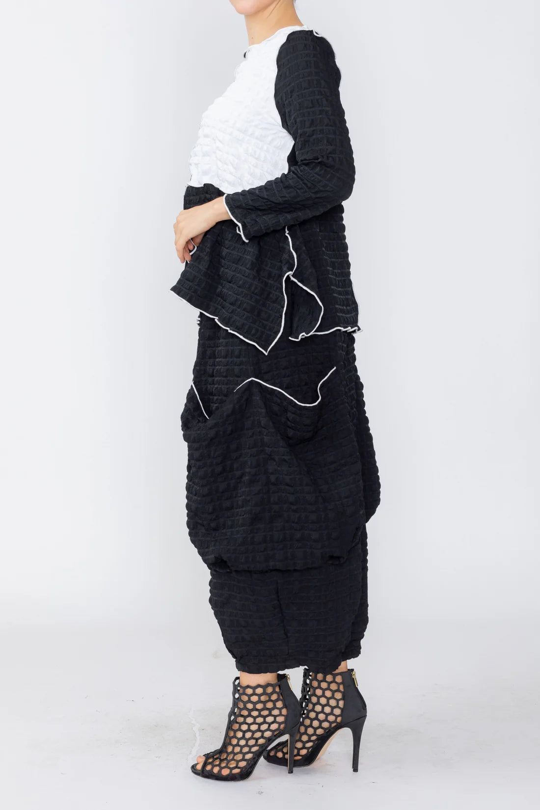 IC COLLECTION Jacket - C1251T - BLACK AND WHITE