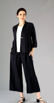 Fenini Flat Front Crop Pants - C46817 S