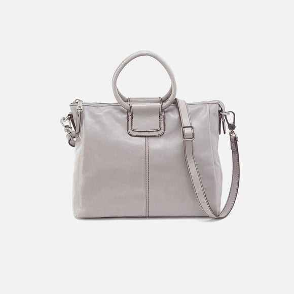 HOBO - Sheila Medium Satchel -  LIGHT GREY IN POLISHED LEATHER