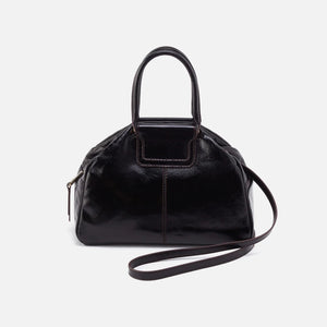 HOBO - Sheila Drop Handle Satchel - BLACK IN POLISHED LEATHER