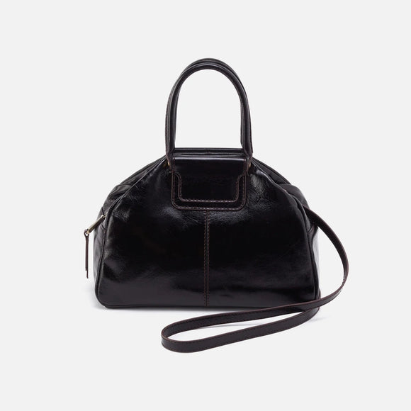 HOBO - Sheila Drop Handle Satchel - BLACK IN POLISHED LEATHER