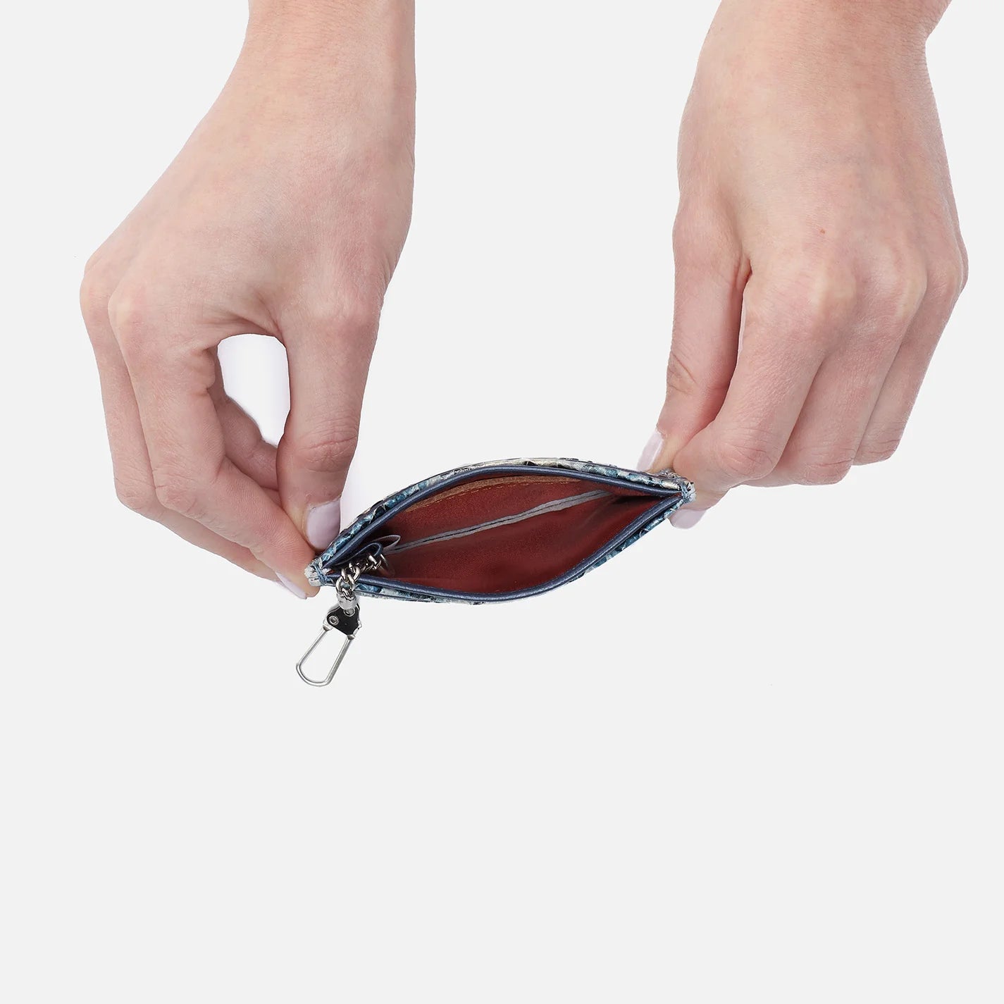 HOBO - Max Card Case - BLUE TEMPEST IN MIXED LEATHERS