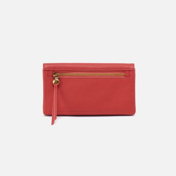 HOBO - Lumen Continental Wallet - RED CLAY IN PEBBLED LEATHER
