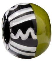ZSISKA Black & White w/ Green Musee Bead - CERAG - BLACK/WHITE/GREEN