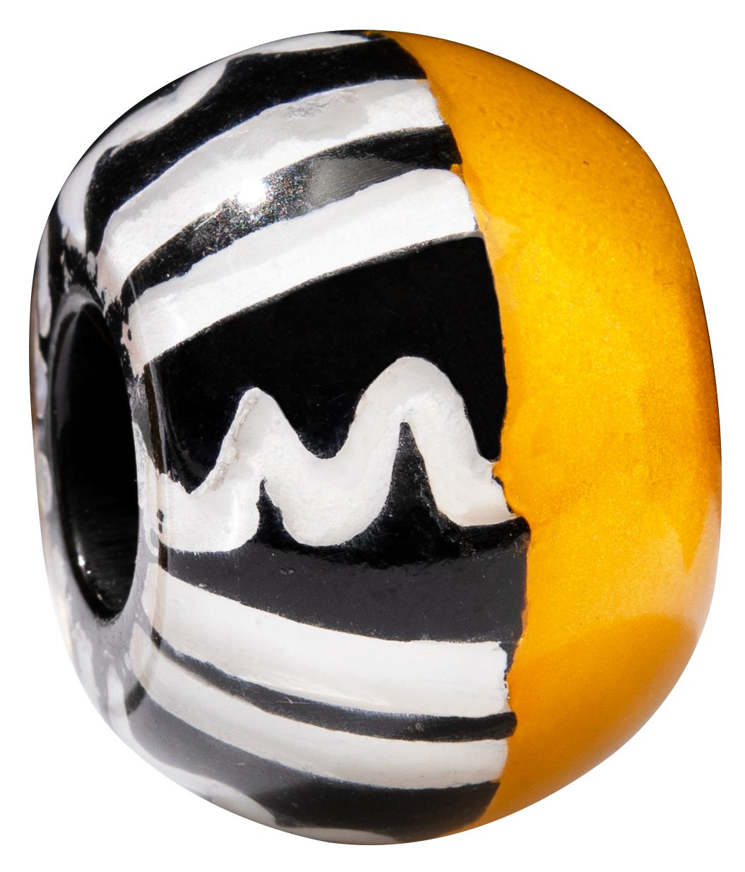 ZSISKA Black & White w/ Mustard Musee Bead - CERAM - BLACK/WHITE/MUSTARD