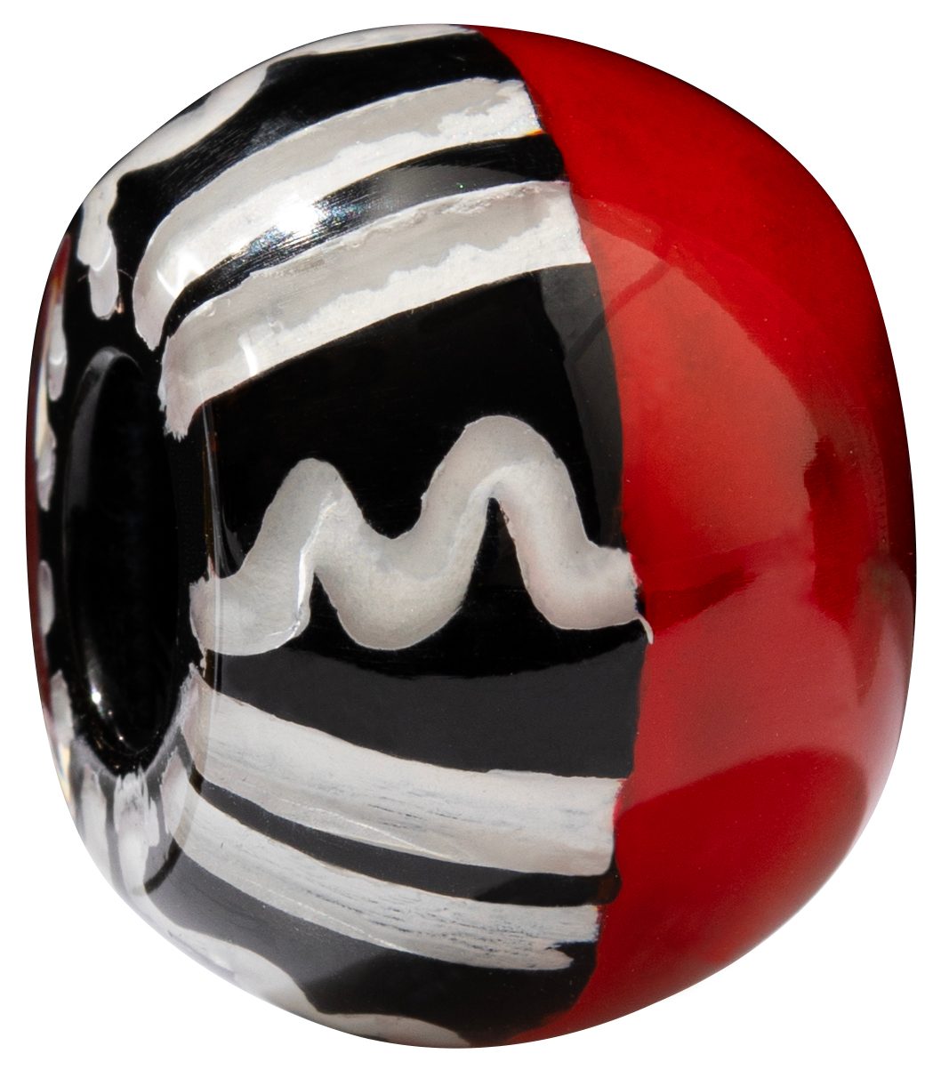 ZSISKA Black & White w/ Red Musee Bead - CERAR - BLACK/WHITE/RED