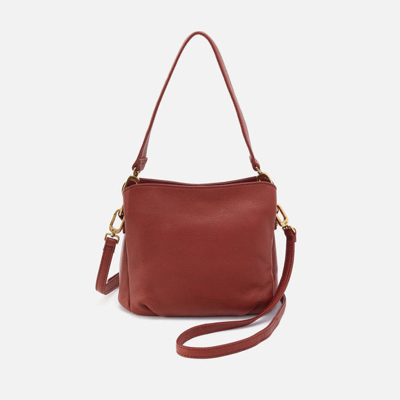 HOBO - Starr Convertible Shoulder Bag - RUST IN PEBBLED LEATHER