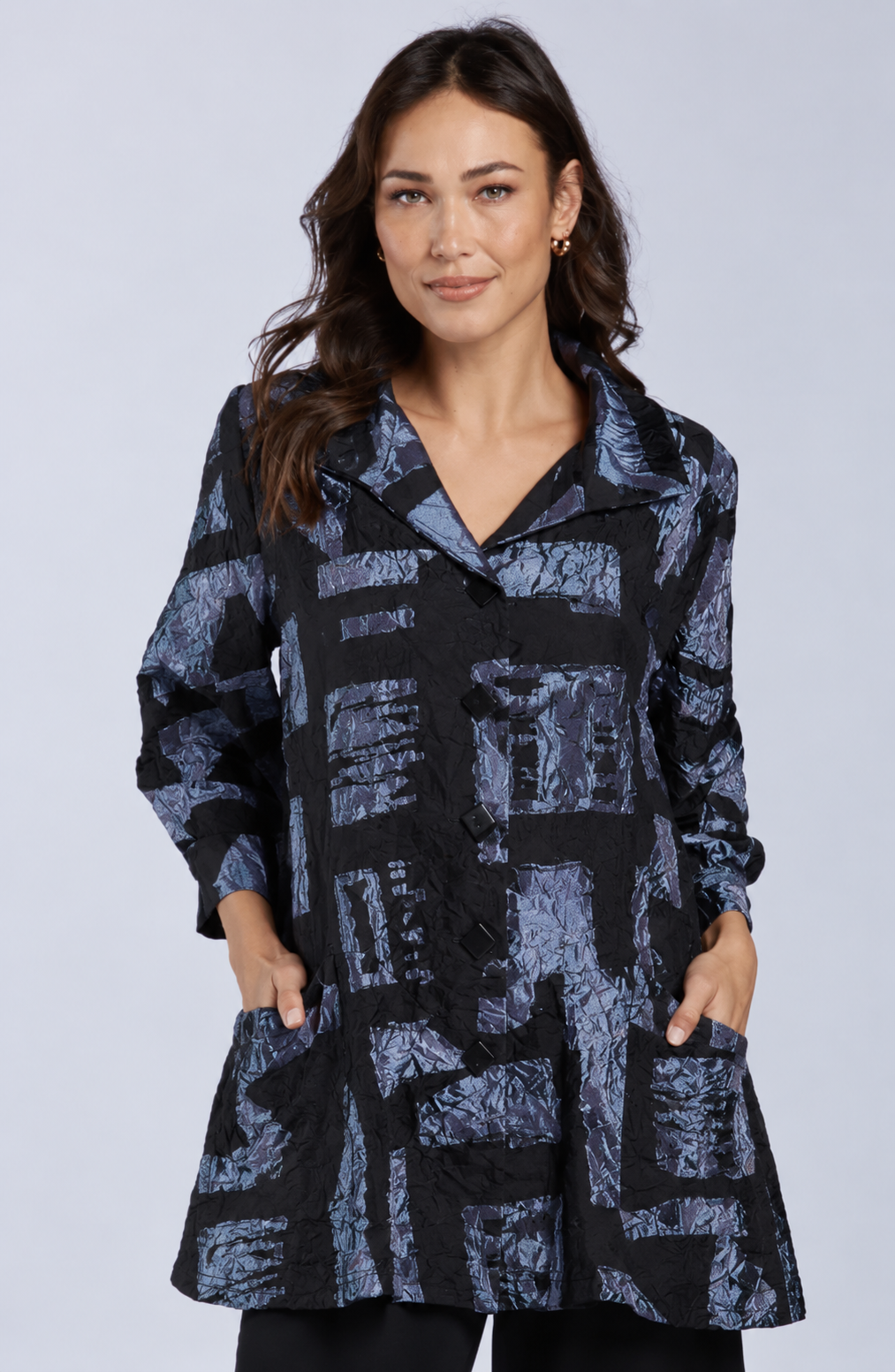 Sydney Project Brooke Button Down Collar Jacket - CJJ1130 - ICE BLUE