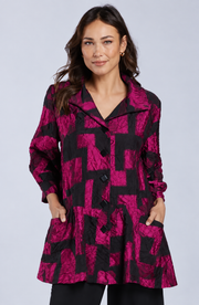 Sydney Project Brooke Button Down Collar Jacket - CJJ1130 - MAGENTA