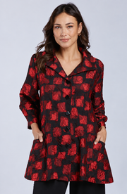 Sydney Project Brooke Button Down Collar Jacket - CJJ1130 - RED PEBBLES