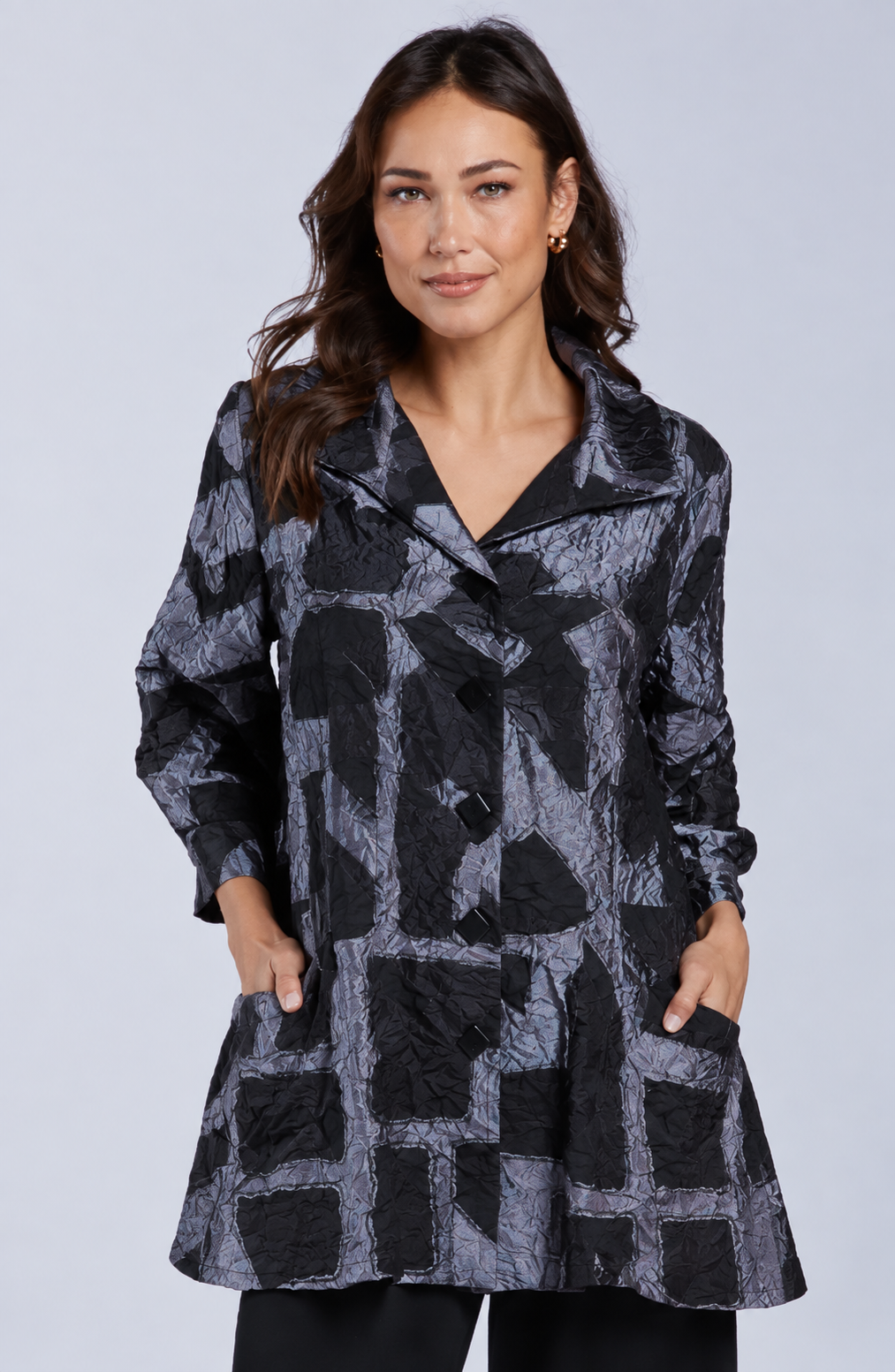 Sydney Project Brooke Button Down Collar Jacket - CJJ1130 - SILVER