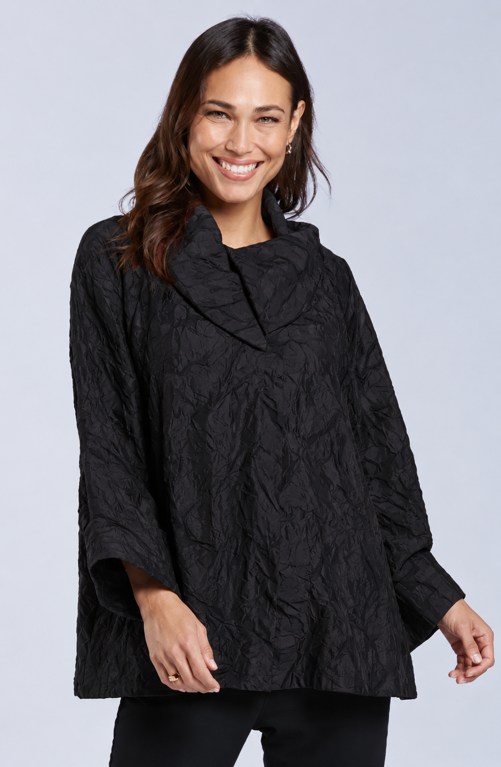 Sydney Project Ora Long Sleeve Cowl Neck Top - CJJ1153 - BLACK