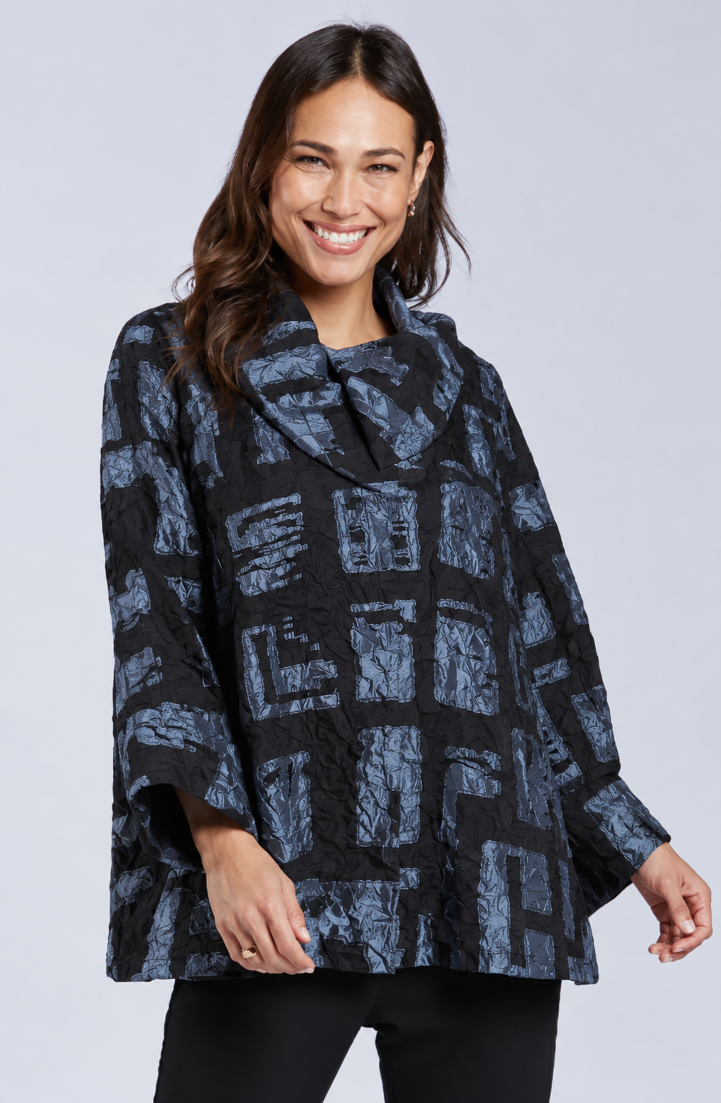 Sydney Project Ora Long Sleeve Cowl Neck Top - CJJ1153 - ICE BLUE