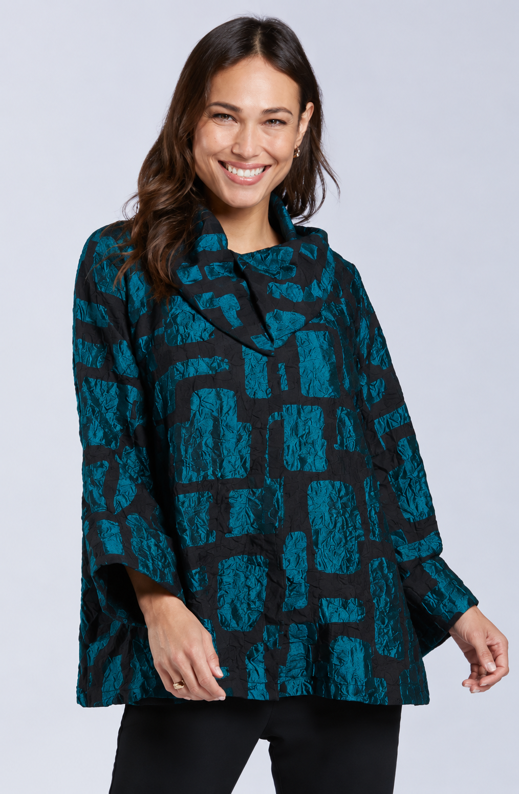 Sydney Project Ora Long Sleeve Cowl Neck Top - CJJ1153 - JADE