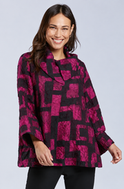 Sydney Project Ora Long Sleeve Cowl Neck Top - CJJ1153 - MAGENTA
