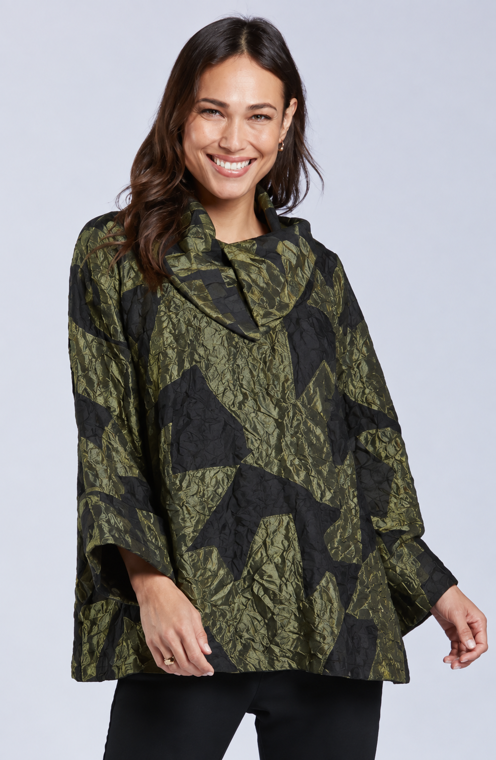 Sydney Project Ora Long Sleeve Cowl Neck Top - CJJ1153 - OLIVE