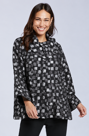Sydney Project Ora Long Sleeve Cowl Neck Top - CJJ1153 - SILVER PEBBLES